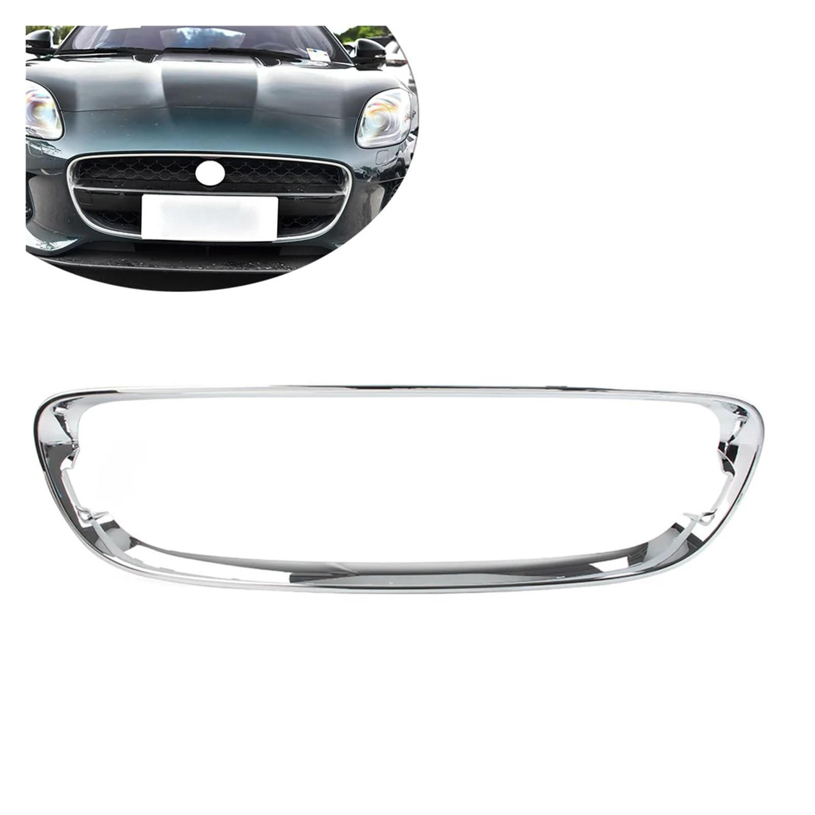 OZTSR Glänzendes Schwarz/Chrom, Auto-Frontstoßstangengitter, Zierleiste, kompatibel mit Jaguar F-Type 2014 2015 2016 2017 T2R5053 T2R3563(Chrome Silver) von OZTSR