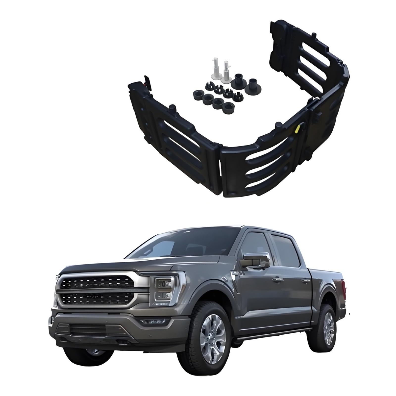 OZTSR Ladeflächenverlängerung kompatibel mit Ford F150 PowerBoost, robuster Ladeflächen-Organizer mit 4 Paneelen und QuickLock-Halterungen, um 180° drehbare Heckklappenverlängerung for Pickup-Trucks, von OZTSR