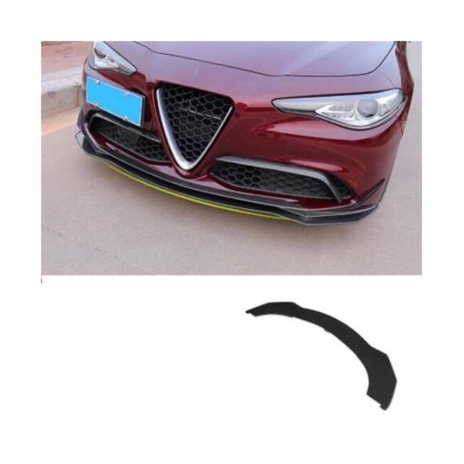 OZTSR Real Carbon Fiber Car Front Bumper Lip Spoiler Splitter Schürzen Abdeckung Kompatibel for Alfa Romeo Giulia 2017 2018 2019 2020 2021(Carbon Fiber1) von OZTSR