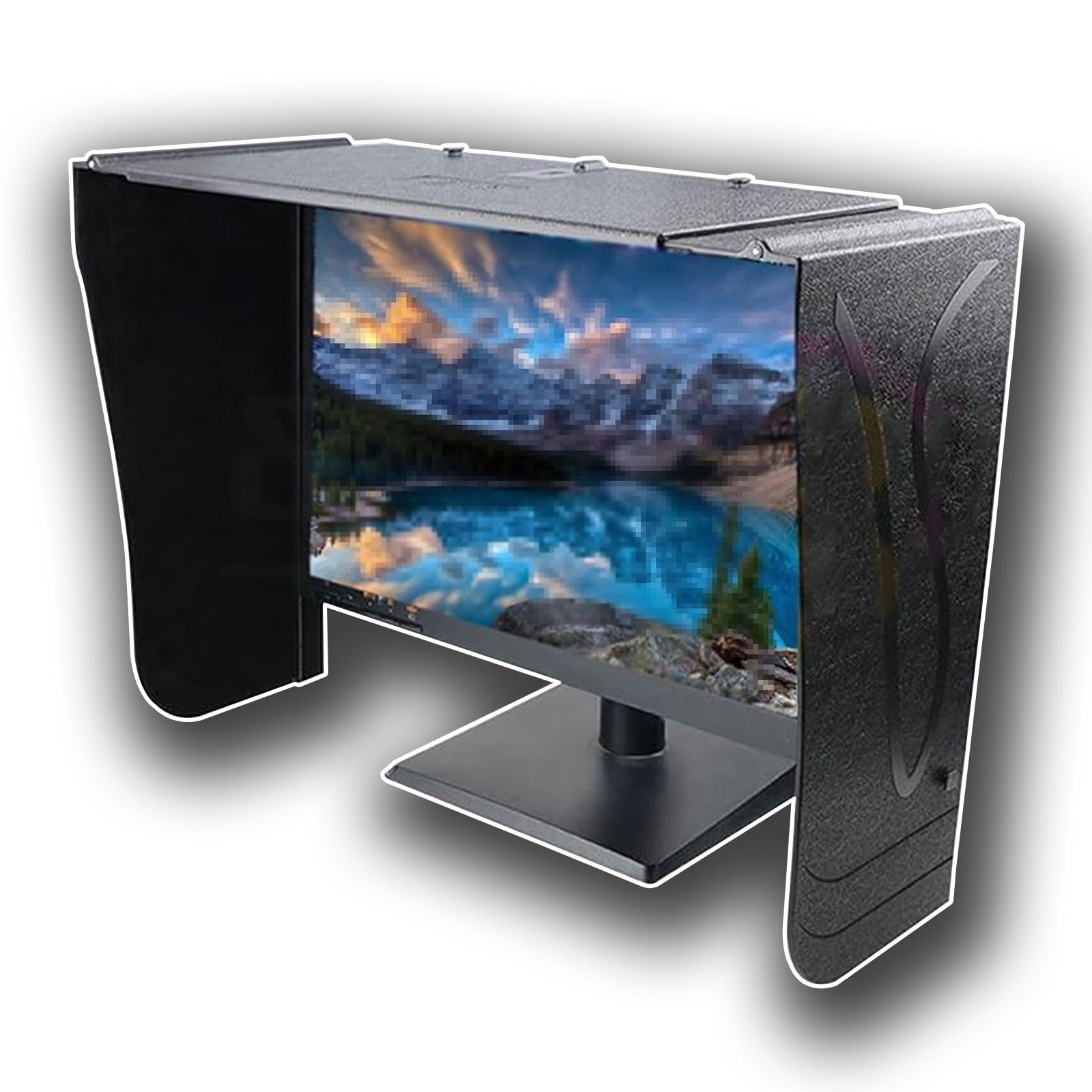 Multifunktionaler tragbarer Monitor-Sonnenschutz, verstellbarer Desktop-Display, Sonnenblende, Monitor, Sonnenschutz, Anti-Peep für alle Marken, universeller Sonnenschutz, Schwarz von OZTYSGXM