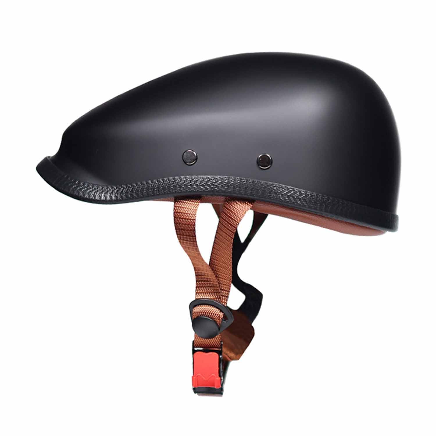 Erwachsene Brain Cap Motorrad Helm, Retro Style Barett-Stil Offener Helm, Motorradhelm DOT/ECE-Zulassung, Motorrad Halbhelme, Tragbarer Jethelme, Chopper Scooter Helme ,M=(57-58cm),AA von OZXDKJ