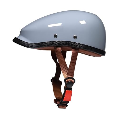 Erwachsene Brain Cap Motorrad Helm, Retro Style Barett-Stil Offener Helm, Motorradhelm DOT/ECE-Zulassung, Motorrad Halbhelme, Tragbarer Jethelme, Chopper Scooter Helme ,M=(57-58cm),CC von OZXDKJ