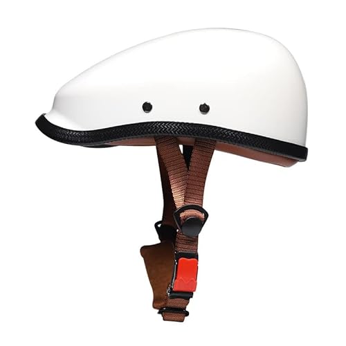 Erwachsene Motorrad Halbhelme, Brain Cap Motorrad Helm, Retro Style Barett-Stil Offener Helm, Motorradhelm DOT/ECE-Zulassung, Tragbarer Jethelme, Chopper Scooter Helme ,L=(59-60cm),DD von OZXDKJ