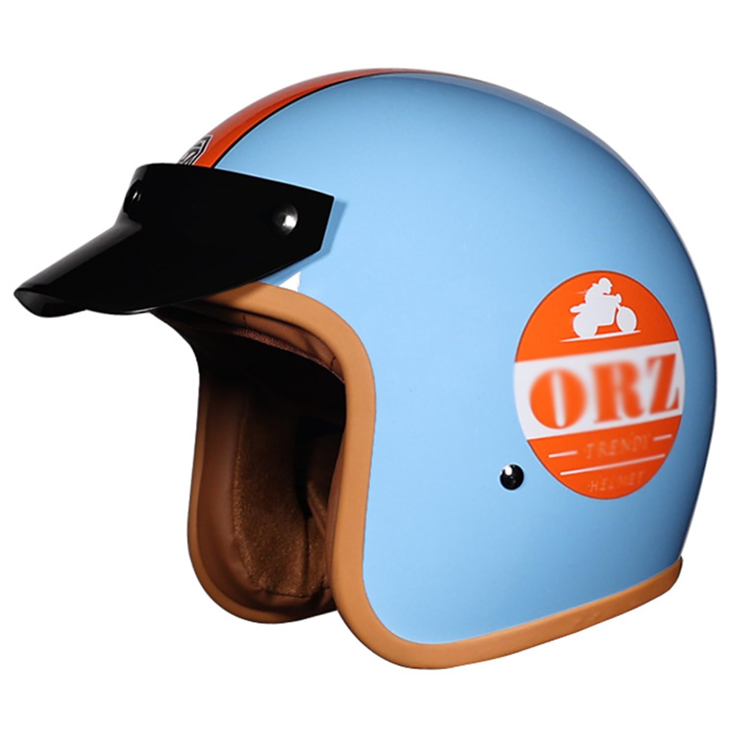 Erwachsene Motorrad Jethelme, Motorrad Open Face Helme Mit Visier, Klapphelme, Motorrad Lokomotive Helme DOT/ECE-Zugelassen, Herren Damen Motorrad Integralhelme Für ATV UTV ,XXL=(63-64cm),CC von OZXDKJ