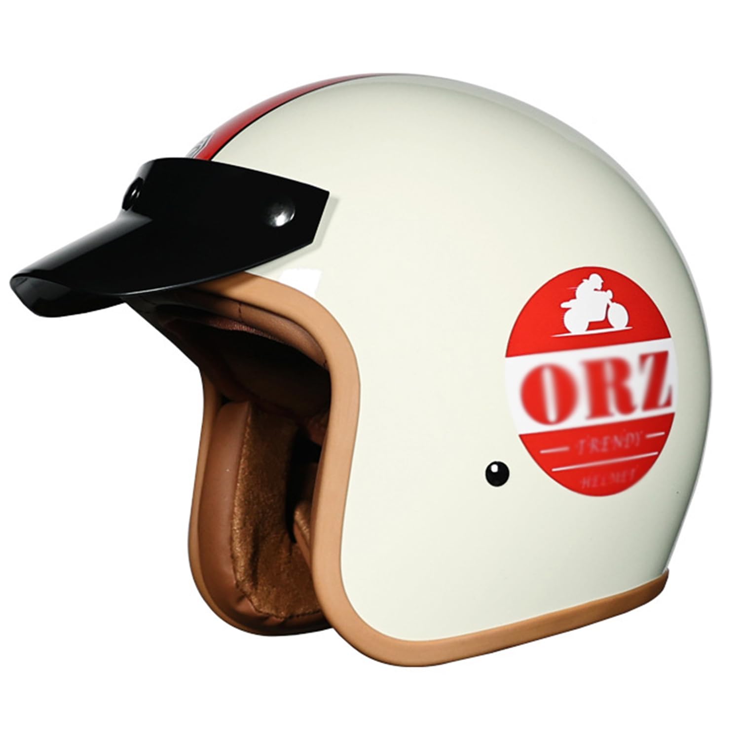 Motorrad Open Face Helme Mit Visier, Erwachsene Motorrad Jethelme, Motorrad Herren Damen Klapphelme, Lokomotive Helme DOT/ECE-Zugelassen, Motorrad Offener Helme Für Chopper Scooter ,M=(57-58cm),BB von OZXDKJ