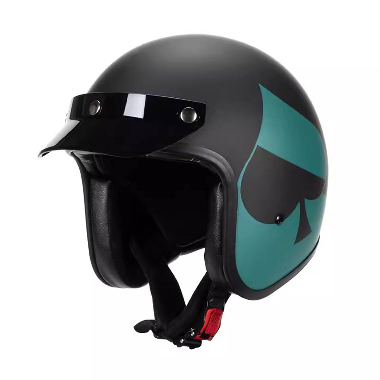 Retro DOT/ECE-Zulassung Motorrad Klapphelme, Motorrad Halbhelme, Mit Helmzubehör Motorradhelm Offener Helm, Lokomotive Helme Für Chopper Scooter Moped ,L=(58-59cm),AA von OZXDKJ