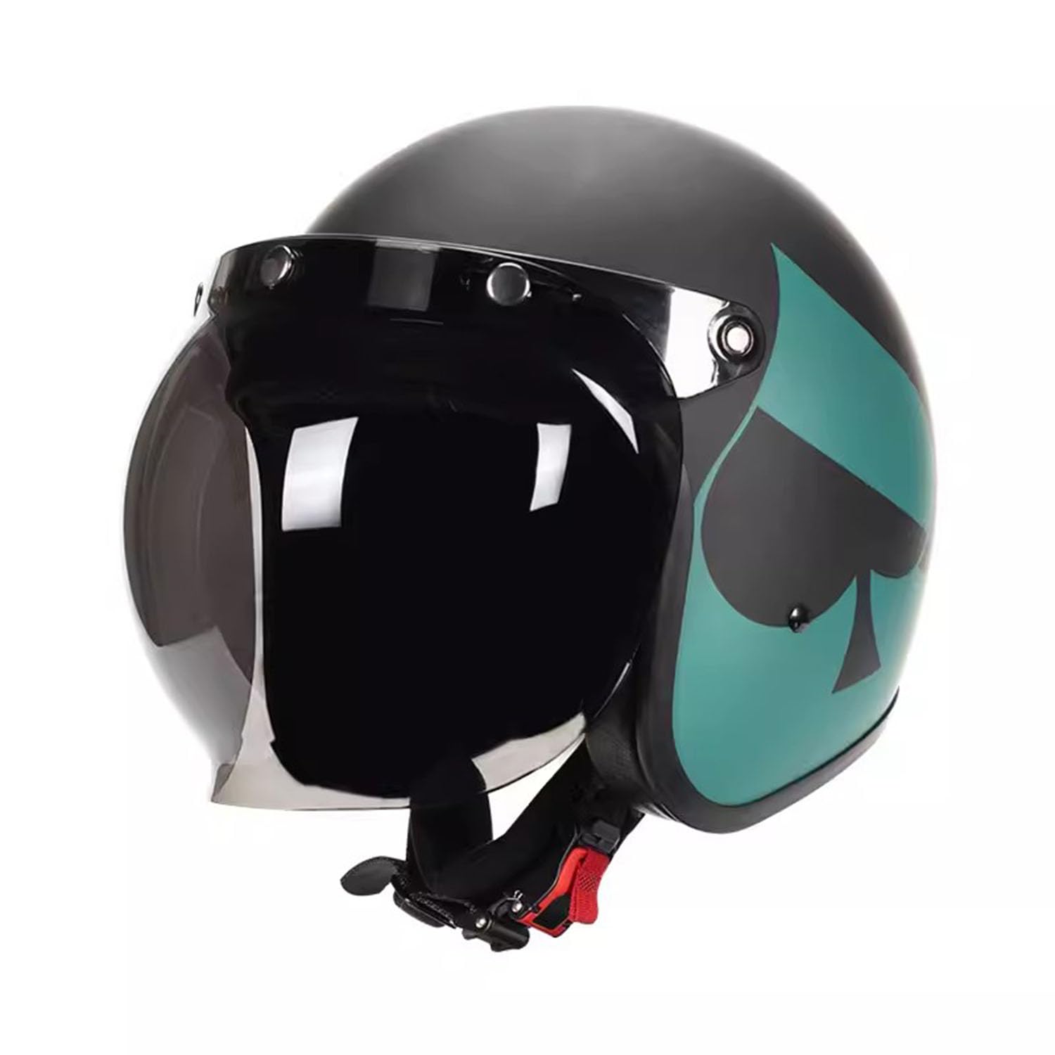 Retro Motorrad Klapphelme, DOT/ECE-Zulassung Motorrad Halbhelme, Mit Helmzubehör Motorradhelm Offener Helm, Lokomotive Helme Für Chopper Scooter Moped ,XXL=(62-63cm),AA von OZXDKJ