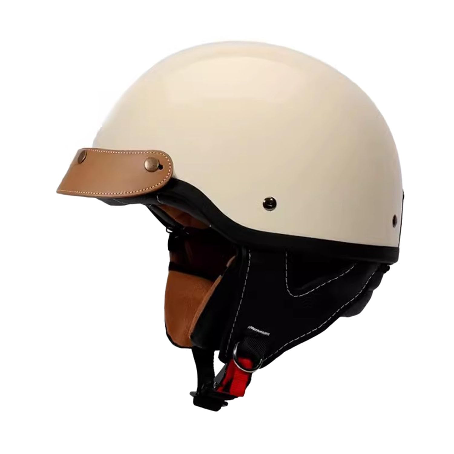 Vintage Motorrad Offener Helm Herren Damen, Motorrad Halbhelme DOT/ECE-Zugelassen, Motorrad Jethelme Mit Visier, Erwachsene Motorradhelm Für Scooter Moped ,XXL=(63-64cm),BB von OZXDKJ