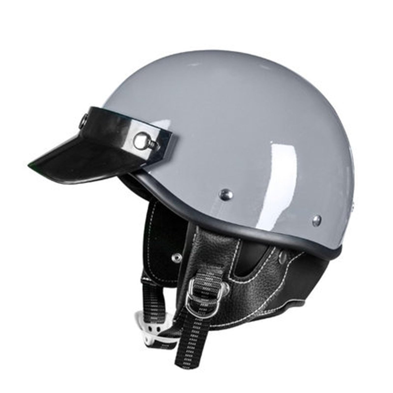 Vintage Open Face Motorrad Helme, Mit Schutzbrille Motorradhelm Halbhelme, Herren Damen Motorrad Offener Helm, Motorrad Brain Cap Helme, DOT/ECE-Zulassung Helme Für Chopper Scooter ,L=(59-60cm),AA von OZXDKJ