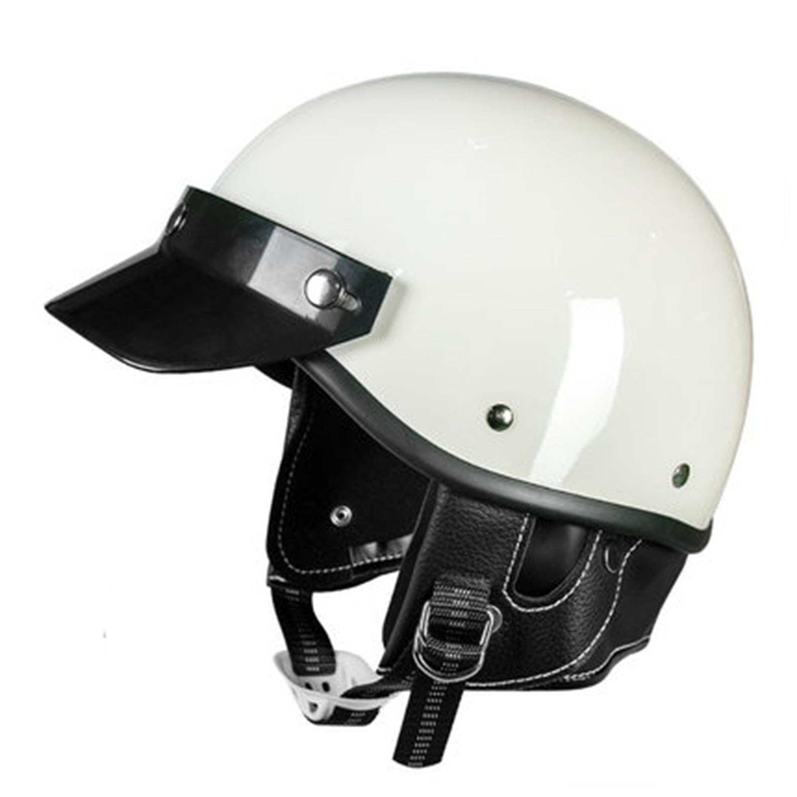 Vintage Open Face Motorrad Helme, Mit Schutzbrille Motorradhelm Halbhelme, Herren Damen Motorrad Offener Helm, Motorrad Brain Cap Helme, DOT/ECE-Zulassung Helme Für Chopper Scooter ,M=(57-58cm),BB von OZXDKJ