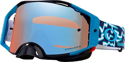 Oakley Airbrake MX Troy Lee Designs, Crossbrille Prizm - Blau/Schwarz/Weiß Blau/Violett-Verspiegelt von Oakley