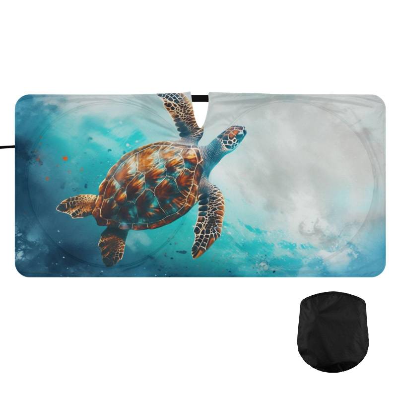 Oarencol Auto Windshield Sun Shade Ocean Turtle Sea Animal Foldable Sunshade Front Window Visor Protector Blocks UV Rays Heat Keep Vehicle Cool 59 x 30 in von Oarencol