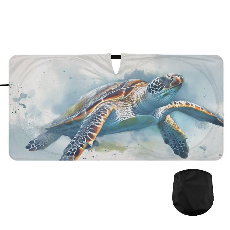 Oarencol Windshield Sun Shade Ocean Turtle Animal Car Sunshade for Auto Truck SUV, Sun Shield That Keeps Your Vehicle Cool, Foldable, Storage Bag 62 x 32 Zoll von Oarencol