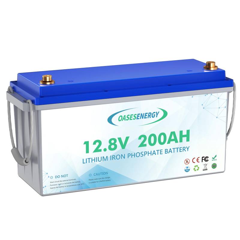 Oasesenergy 12V 200Ah LiFePO4 Batterie, integriertes 200A BMS, 2560Wh Lithium Batterie mit Klasse A LiFePO4 Zellen, 10 Jahre Lebensdauer perfekt für Wohnmobil, Camper, Energiespeicher, Van, Off-Grid von Oasesenergy