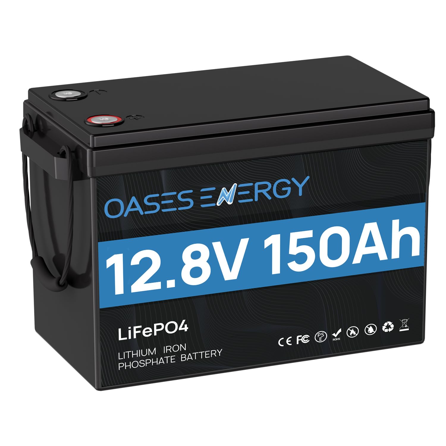 Oasesenergy LiFePO4 12V 150Ah Lithium Batterie mit 100A BMS und 4000~15000 Zyklen, 10 Jahre Lebensdauer, 1920Wh 12V LiFePO4 Akku für Wohnmobil, Solarpanel Kit, Backup-Strom, Camping, Boote von Oasesenergy