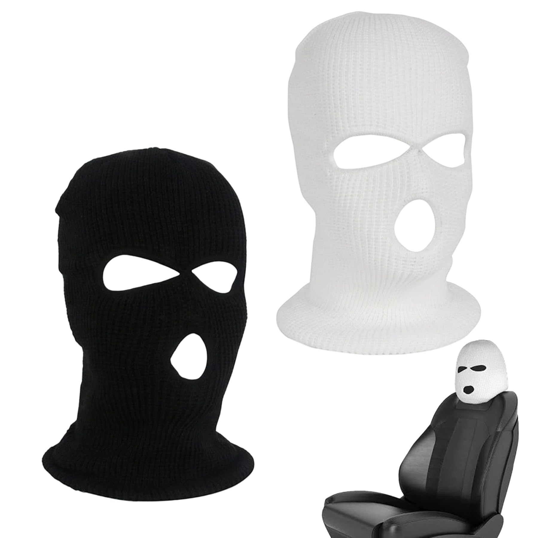 Kopfstütze Cover für Autos, 2pcs lustige elastische Gesichtsmaske Autokopfruhe, kreative Autositzmaske für Halloween -Innenraumautozubehör von Obelunrp