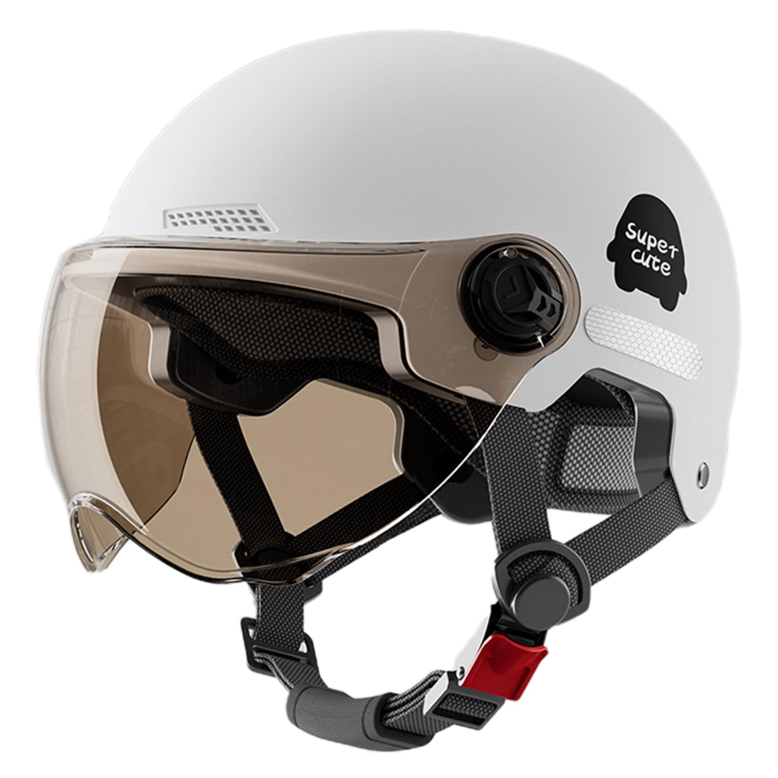 Motorrad-Halbhelm – Halbgesichtshelm, verstellbare Motorradsicherheit | Verstellbarer Kinnriemen für Cruiser-Helm, leichter Motorradhelm mit offenem Gesicht, Motorrad-Schutzhut für Sicherheit und Komf von Obesntln