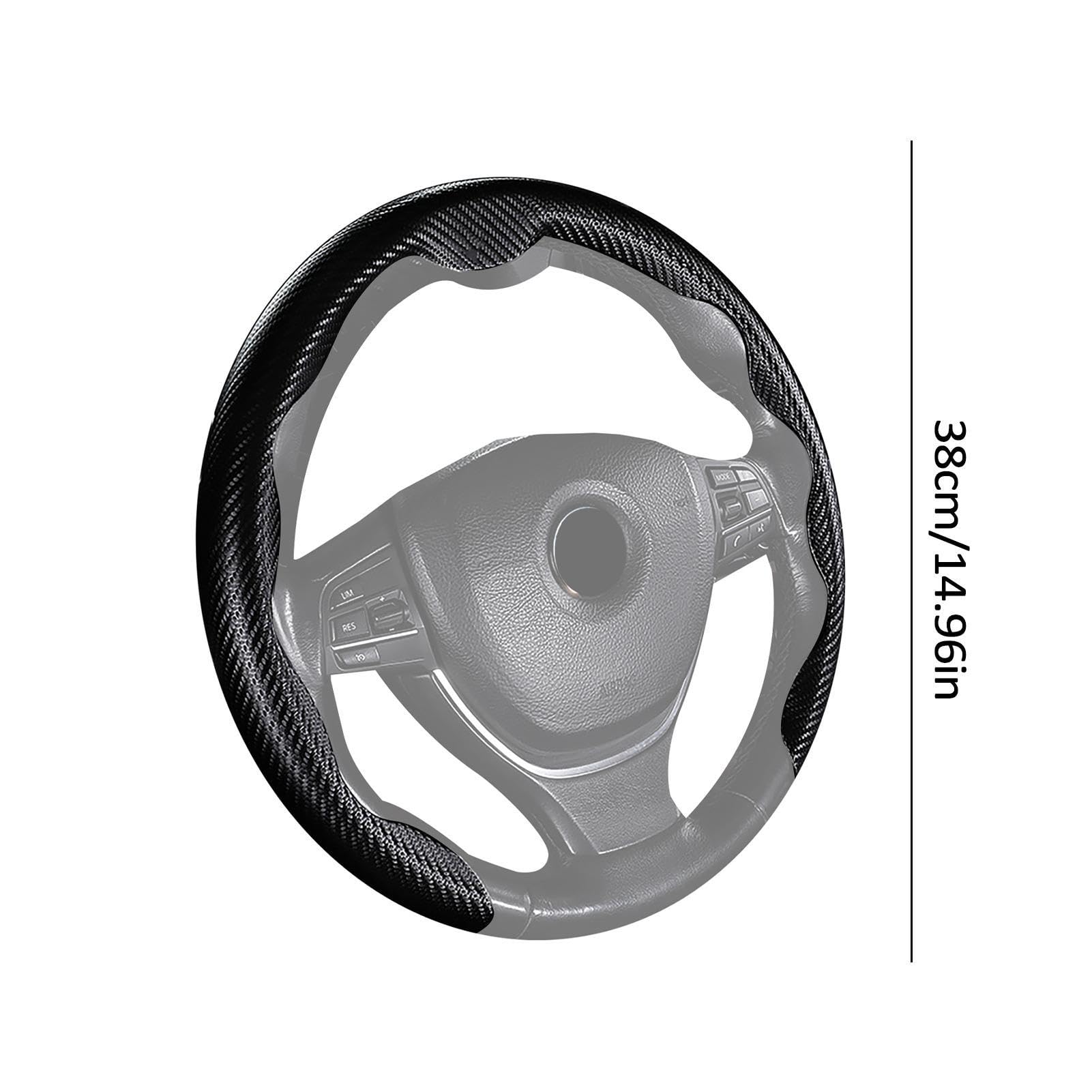 Ocastuted rutschfeste Lenkradabdeckung, Carbonfaser-Radabdeckung - Carbon Fiber Texture D-Type Ultradünne Radabdeckung,Ultradünne, schweißfeste Richtungskontrollgriffhülse für LKW von Ocastuted