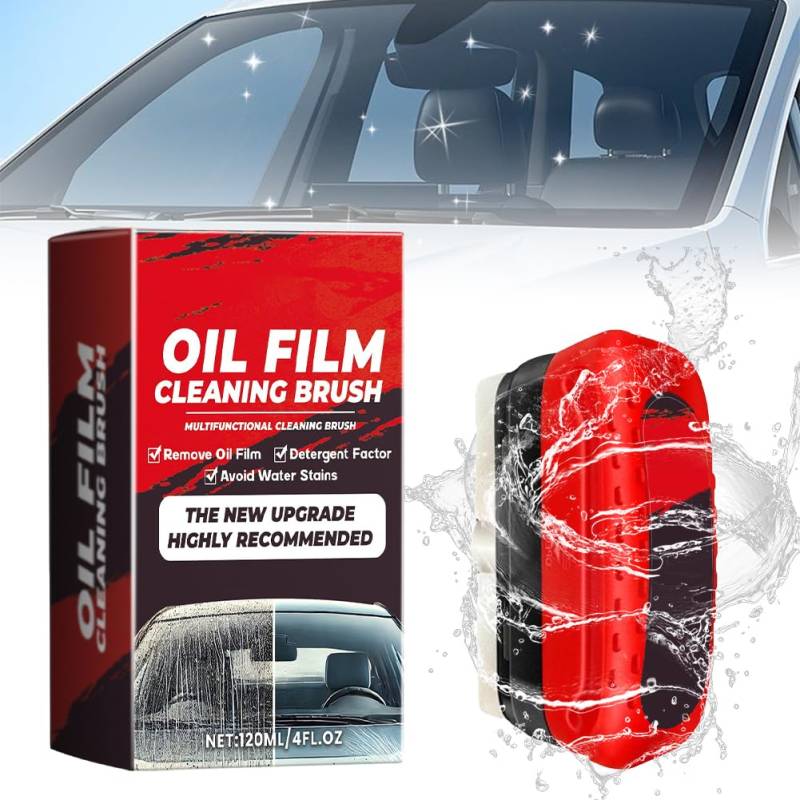 Multifunktionale Kfz Ölfilm Reinigungsbürste,Auto Windschutzscheiben Ölfilm Reiniger120ML,öLfilm-Entferner FüR Windschutzscheiben,Kfz-öLfilm-ReinigungsbüRste,Leistungsstarker Ölfilm Reinigungsbürste von Occtingkind