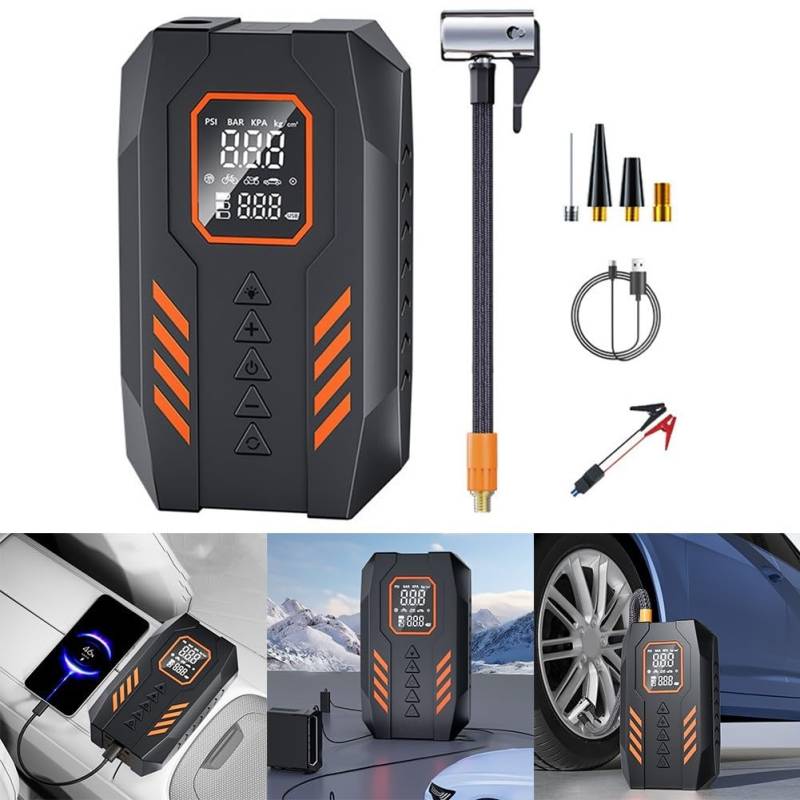 8000A Auto Starthilfe Power Pack, LCD Display Kabellose Luftpumpe Batterie Starter Booster mit Schnellladung Typ-C Anschluss und 8000mAh Akku von Oceanlend