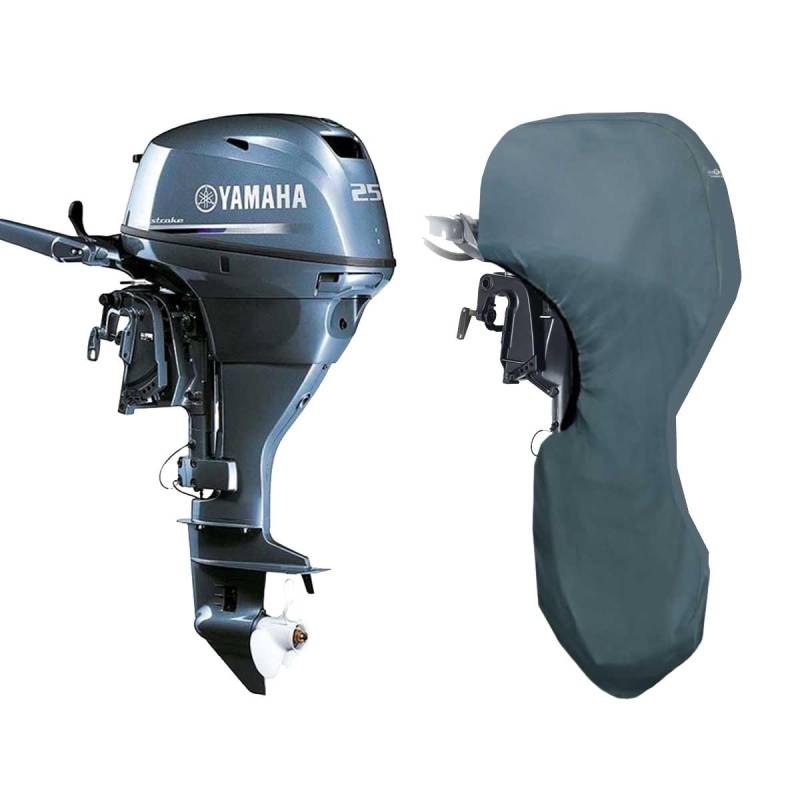 Oceansouth Passgenaue Vollabdeckungen für Yamaha-Außenbordmotor (F25D 2CYL 498cc (von 2010 bis 2022), Beinlänge: 38,1 cm von Oceansouth