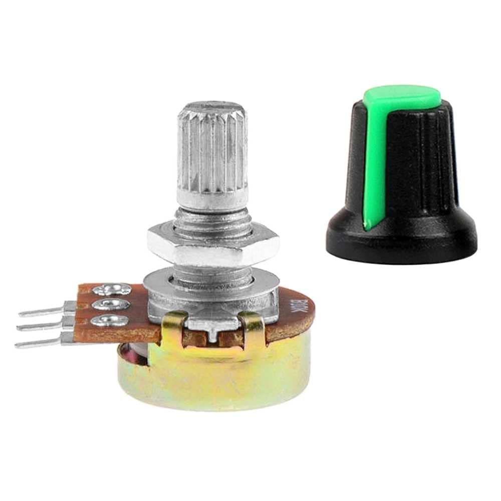 OcioDual Potentiometer Dreh Poti B10K 10K Ohm Linear+Grünem Cap für Raspberry Robot von OcioDual