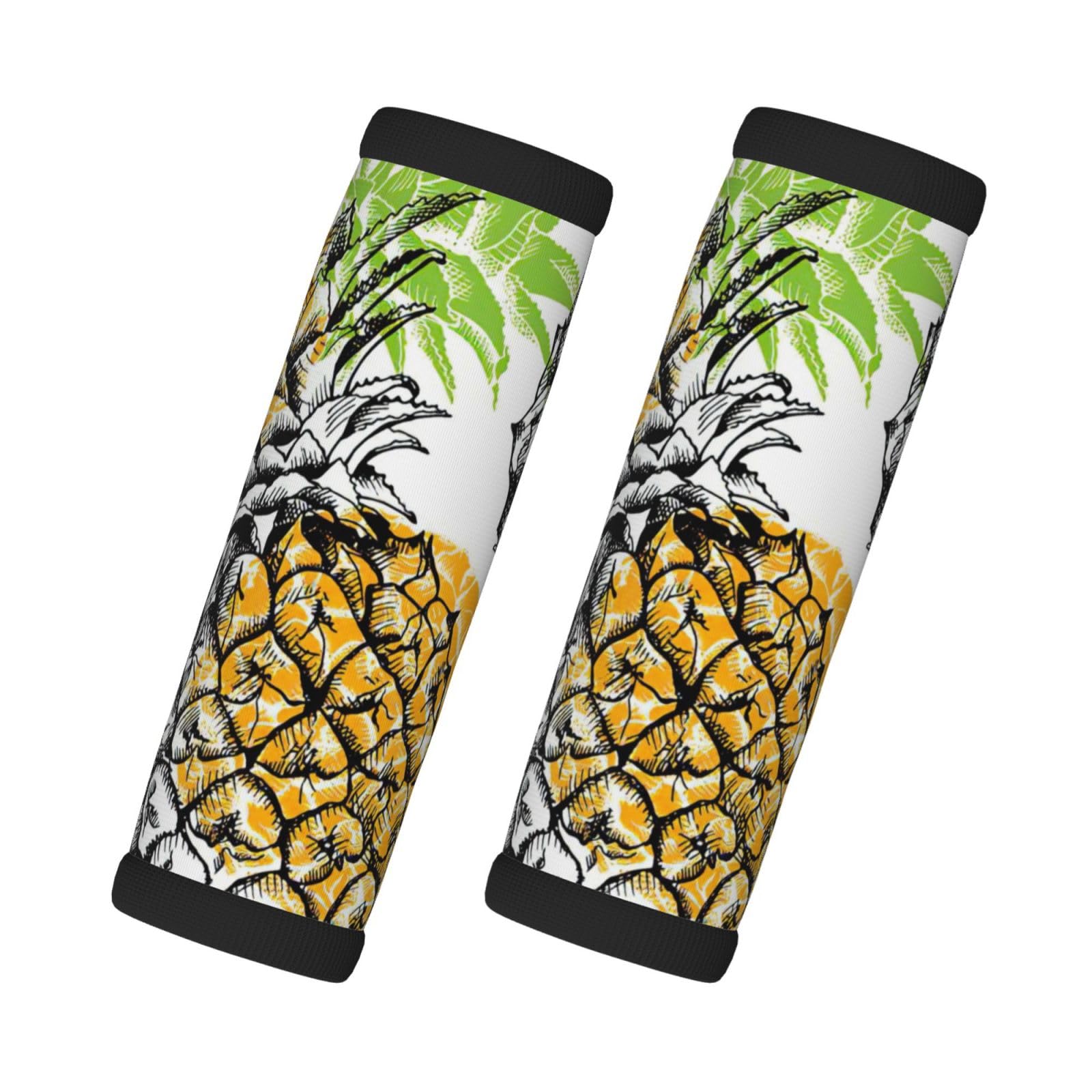 Gelbe Ananas-Druck-Gepäckgriffwickel, weiche Reisetaschengriffabdeckung, für Flughafen-Reisetaschen-Zubehör von OdDdot