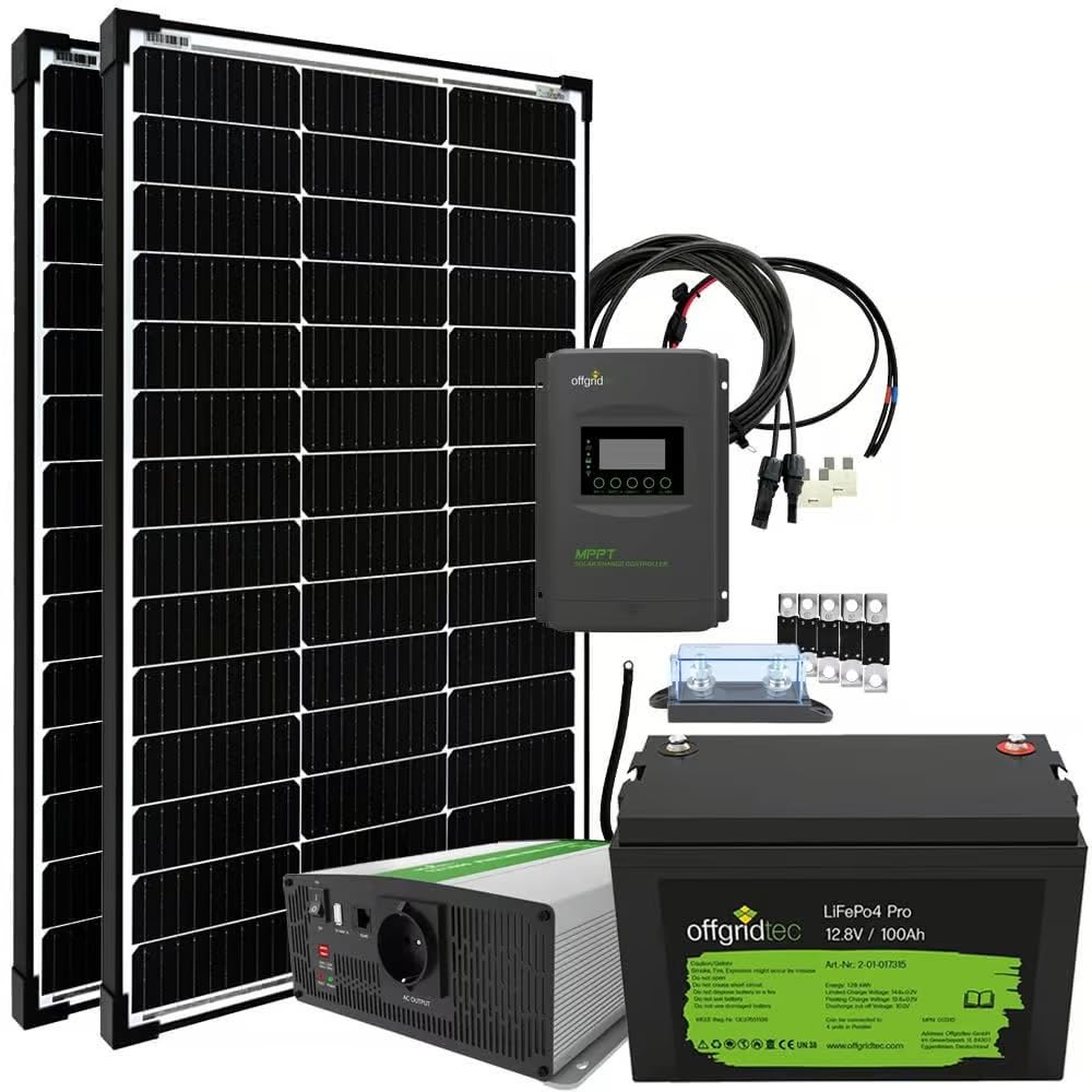 Autark Pro M 200W Solaranlage - 1500W AC Leistung 100Ah LiFePO4 Akku von Offgridtec