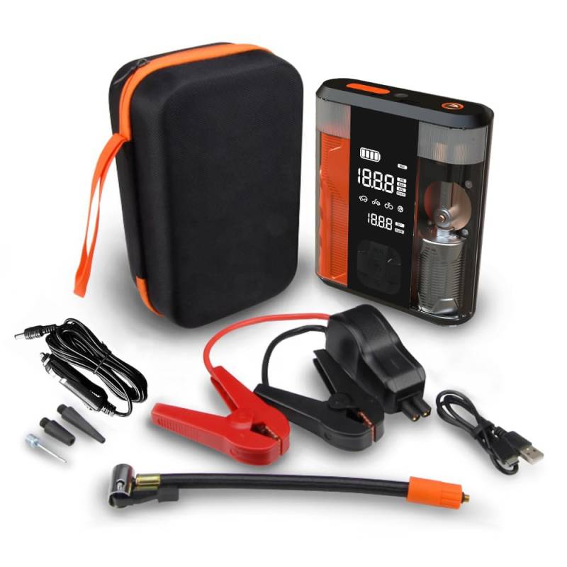 Offgridtec 3-in-1 Multitool ND2L 8800mAh, Reifenpumpe, KFZ-Starthilfe, Powerbank, 4 Aufblasmodi, LED-Anzeige, SOS-Lampe, Kompakt und Vielseitig, Schwarz von Offgridtec