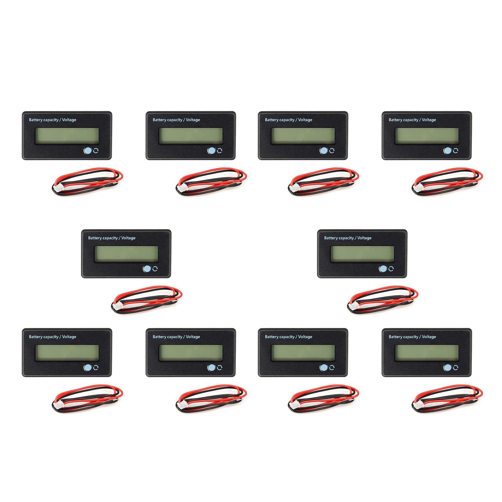 Ohewiiuk 10X BatteriemessgeräT SpannungsüBerwachung der BatteriekapazitäT, DC 12/24/36/48/60/72 / 84V Anzeige der SpannungskapazitäT der BatteriekapazitäT von Ohewiiuk