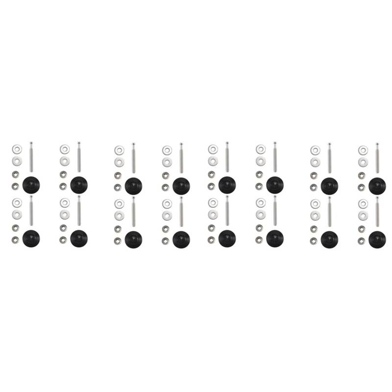 Ohewiiuk 16X Druckknopf-Schnellspanner für Motorhaube, Motorhaube, Stiftverschluss, Stoßstangenclip, Schwarz von Ohewiiuk