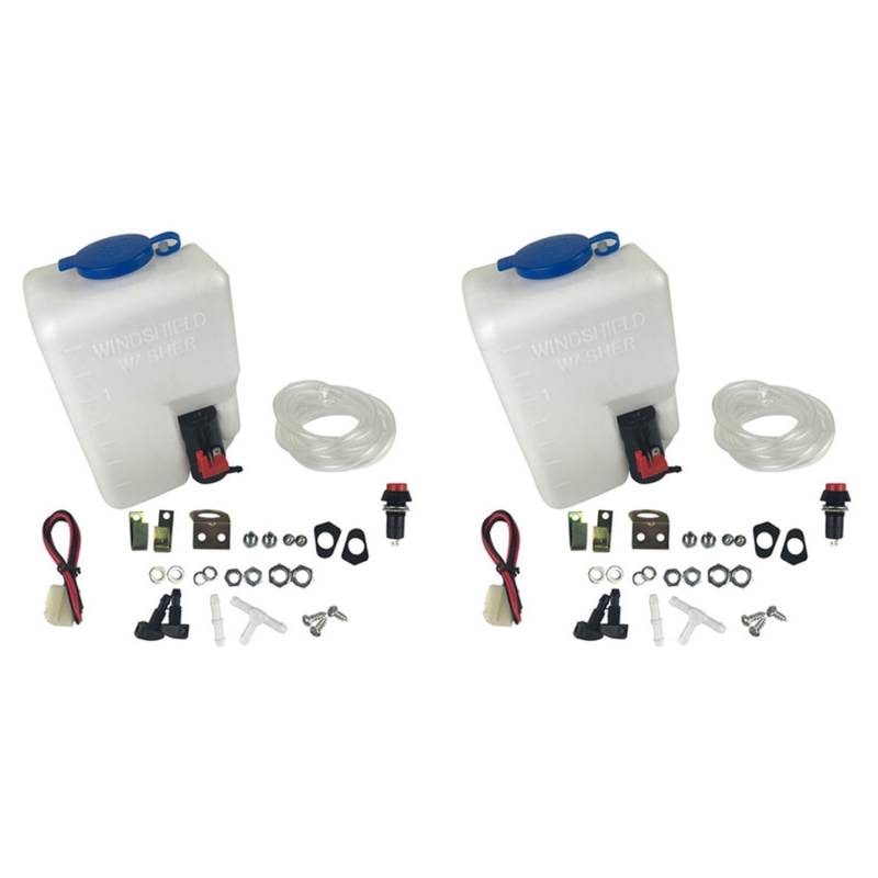 Ohewiiuk 2X 12 V 1.5L Universal Motorrad Auto Windschutz Scheibe Waschmaschine Reservoir Pump Flasche Kit von Ohewiiuk