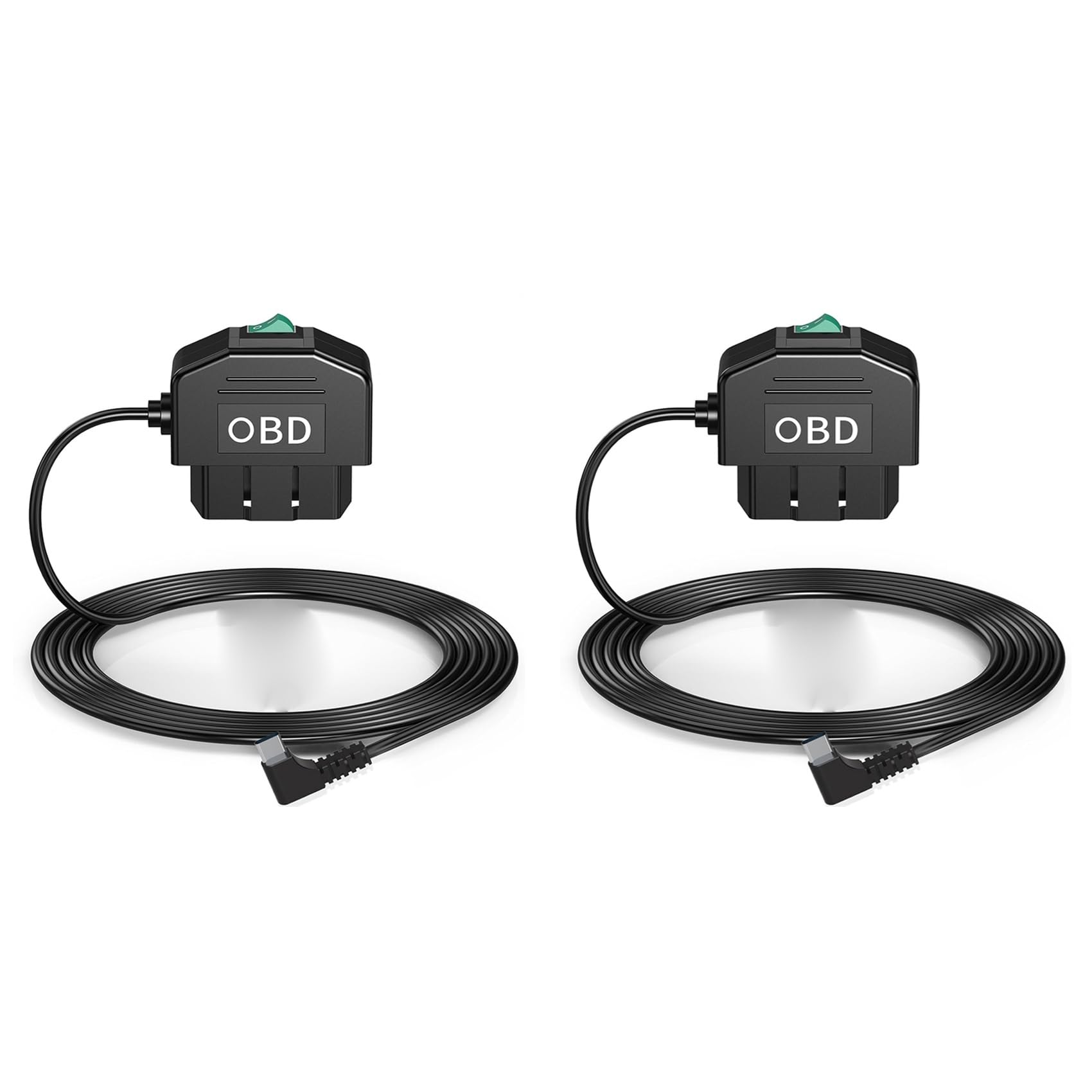 Ohewiiuk 2X Dashcam-OBD-Verkabelungssatz, Dashcam-USB-Typ-C-Verkabelungssatz mit OBD-Stromkabel für Dashcam 12-24 V auf 5 V/3 A von Ohewiiuk