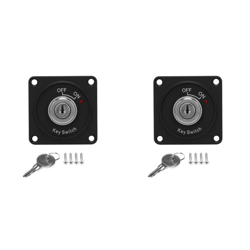 Ohewiiuk 2X Universal 12 V Auto Boot Motorrad Zuend Schluessel Zuend Schloss Panel 2 Position mit 4 Schluesseln von Ohewiiuk