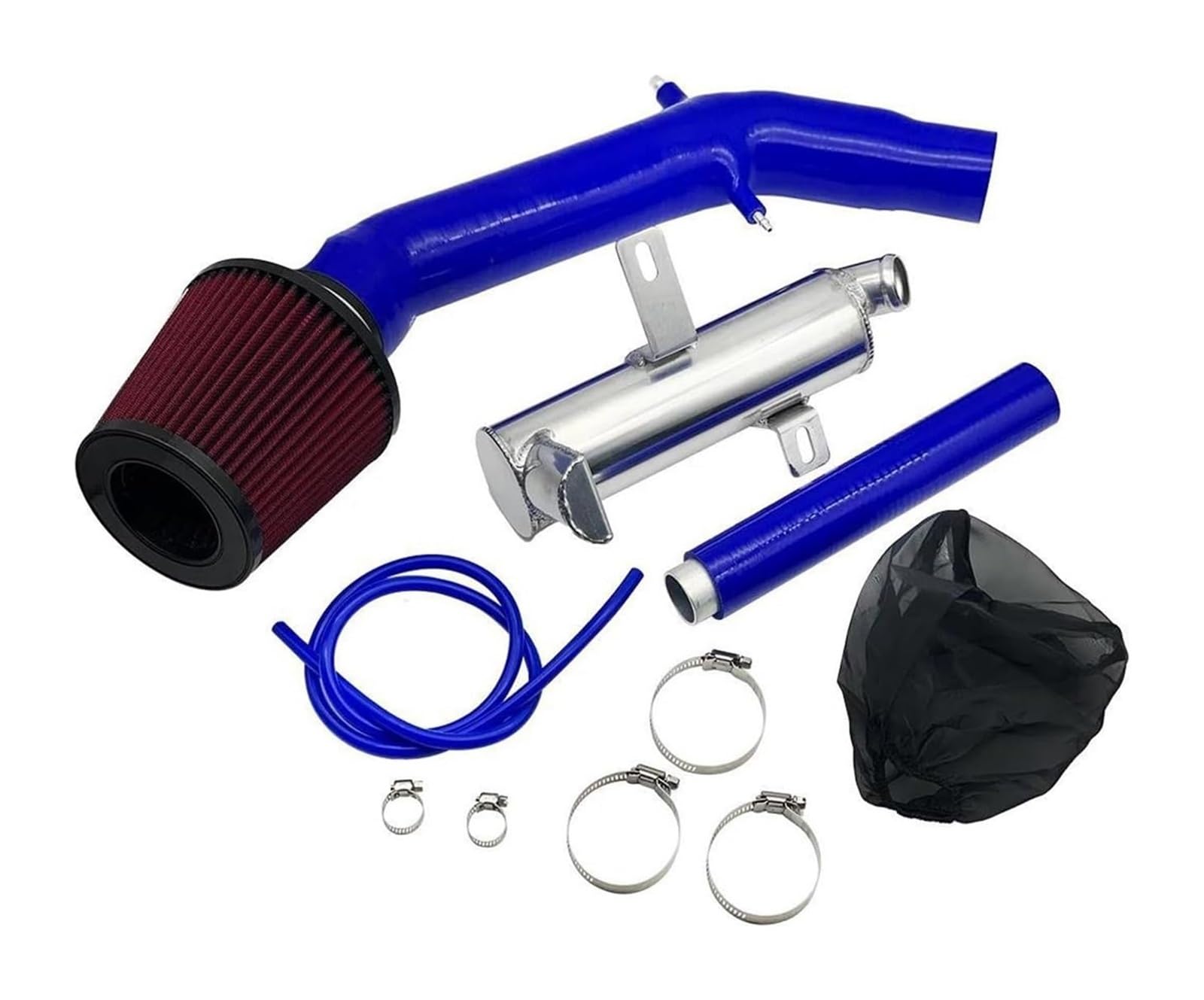 Auto Luftansaugschlauch Für Abarth 500 595 695 Mit Aluminium Reduzieren Wischer Tank Luftfilter Silikon Intake Modifizierte Kit Auto Lufteinlass(Blau) von Ohocean