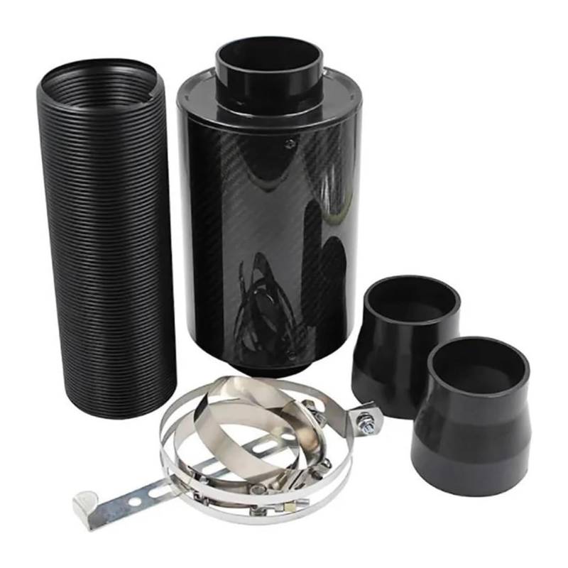 Auto Luftansaugschlauch Universal Auto Ansaugrohr Carbon Fiber Mit Ansaugschlauch High Flow Air Intake Filter Kit 76mm/3 Zoll Kalte Luft von Ohocean