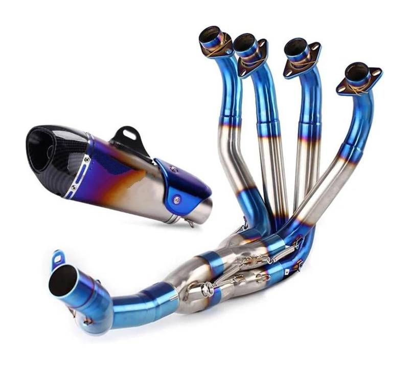 Motorrad Auspuff Mittelrohr Für Kawa&saki Z900 2017-2022 Motorrad Auspuff Endschalldämpfer Motorrad Komplettsysteme Auspuffrohr Verbinden Header Link Pipe(Blau) von Ohocean