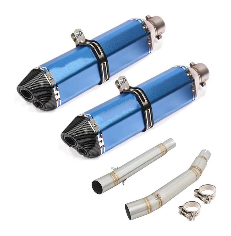 Motorrad Auspuff Mittelrohr Für Suz&uki Für Haya&busa GSX1300R GSXR1300 2008-2017 Motorradabgase Mid Link Pipe Escape Escape Muffler Anschließen(Blau) von Ohocean