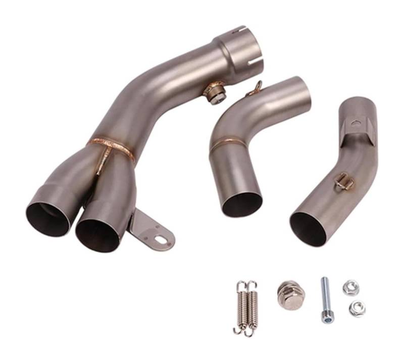 Motorrad Auspuff Mittelrohr Für Y&amaha YZF R1 2009-2014 Motorradauspuff Escape Modifizierter Katalysator Mid Link Pipe Eliminator Verbesserter Schalldämpfer(Stainless Steel B) von Ohocean