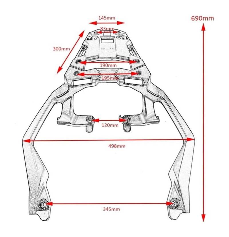 Motorrad-Gepäckträger Für X-ADV Für XADV 750 XADV750 Für Forza750 NSS750 Hinten Gepäck Rack Hinten Gepäck Rack Fracht Halter Regal Top Box(1) von Ohocean