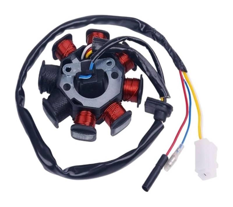 Motorrad-Zündstator-Magnetspule Für GY6 49cc 50cc 8-Spule Magneto Lichtmaschine Stator Für 139QMB 139QMA Roller Moped Motor Dual Zündspulen Motorrad von Ohocean