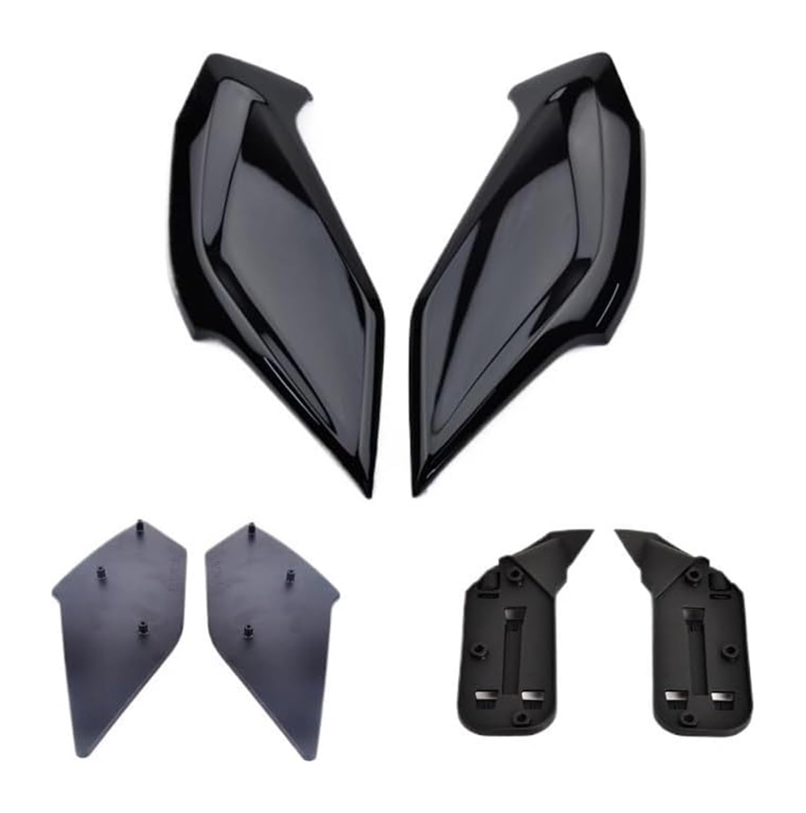 Side Wind Spoiler Für K1600GT Für K600GTL Für K1600B Für K1600BGA 2011-2023 Motorrad Windschutzscheibe Verkleidung Flügel Vorne Aerodynamische Winglets(Set Black) von Ohocean