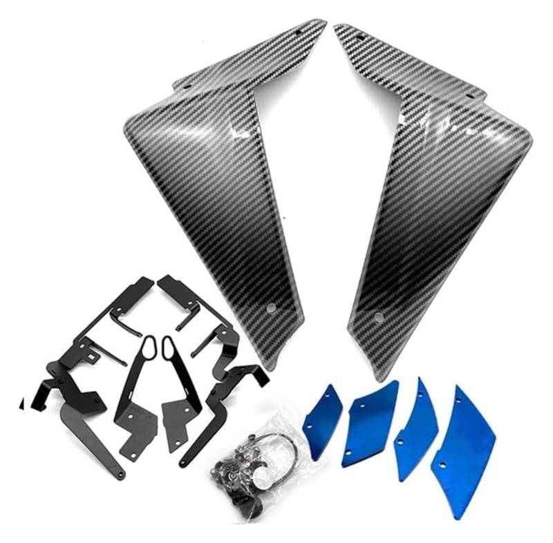 Side Wind Spoiler Für Y&amaha MT-09 SP 2021 2022 2023 Mt 09 Motorrad Sport Downforce Seitenspoiler Aerodynamischer Flügelabweiser(Carbon B) von Ohocean