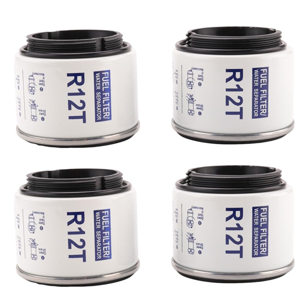 Ohulelks 4 Stück für R12 R12S R12T Racor 140R 120At S3240 Npt Zg1 / 4-19 SFC-8801-10 Kraftstoff-Wasserabscheider-Filter- von Ohulelks