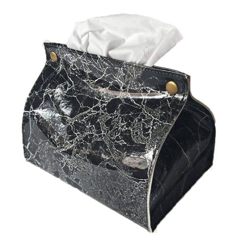 Ohulelks Marmor Muster Tissue Box PU Leder Haus Auto Serviette Papier Container Papier Handtuch Serviette Fall Beutel Haus Schwarz von Ohulelks