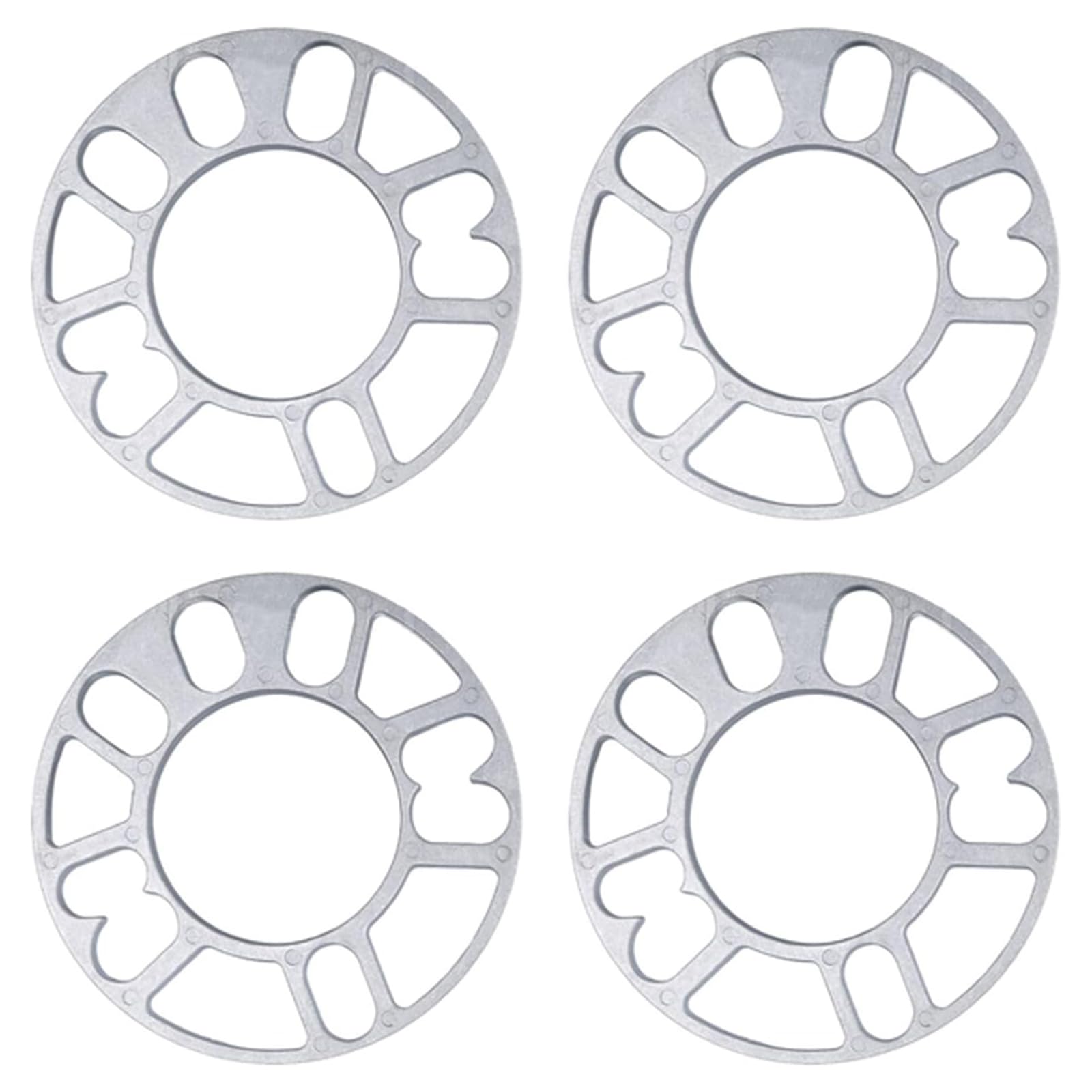 Oiieco 4 Stück Rad Spurverbreiterungen 5mm Universal Radabstandshalter, Aluminium Legierung Distanzscheiben Scheibe, 4/5 Löcher von Oiieco