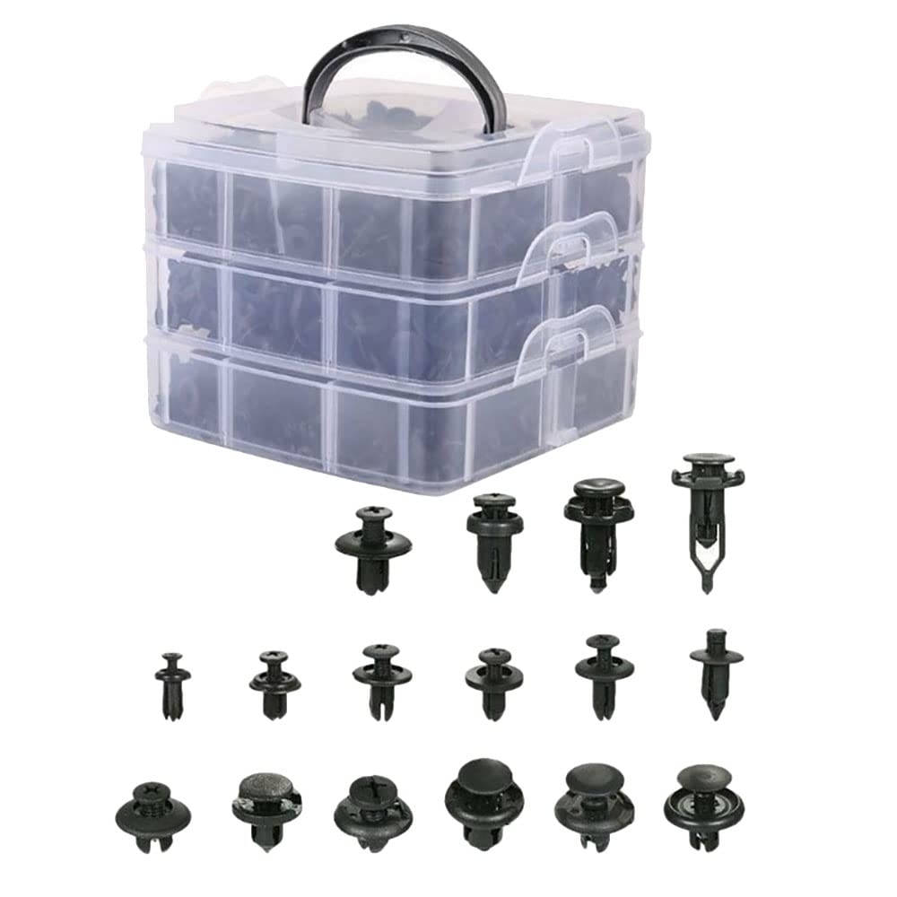 Oikabio 625 Stück Auto-Halterungs-Clips, Auto-Befestigungen, Karosserie-Kits, Clips, Nieten, Stoßstangen-Set von Oikabio