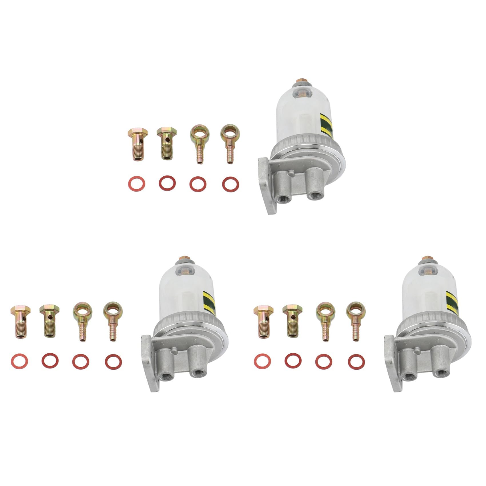 Oikufidu 3X Ca141 Grob Filter Kraftstoff Wasser Abscheider Abscheider Becher mit NachrüSt Kraftstoff Filter mit 8-mm Anschluss von Oikufidu