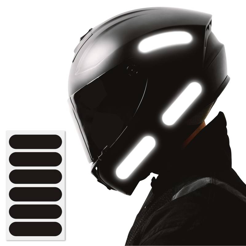 OioTuyi 4 Reflektierende Motorradhelm Aufkleber, Helm Aufkleber Reflektierend, Hohe Sichtbarkeit, Diskret und Design, Motorradhelm Dekor Aufkleber von OioTuyi