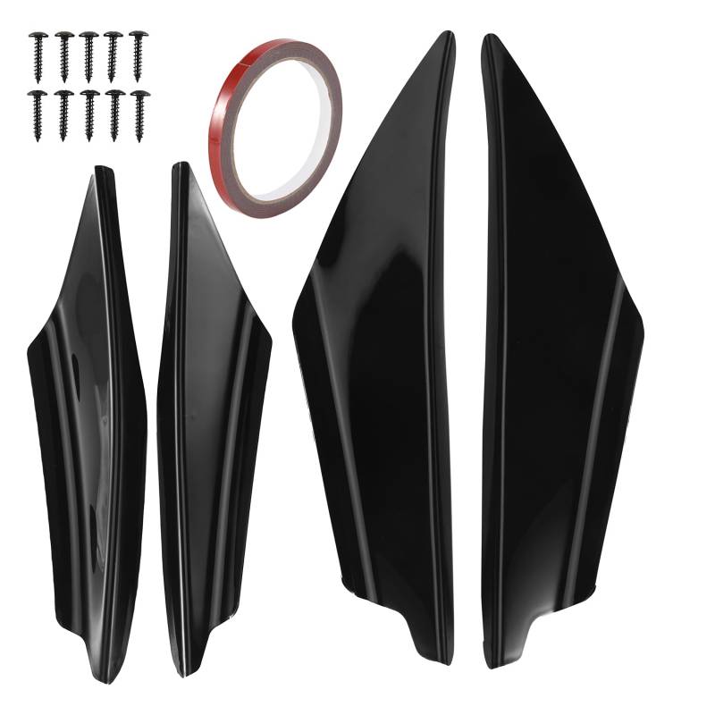 Okeeyseda 4 StüCke FrontstoßStange Canards Splitter KöRper Diffusor Flossen KöRper Spoiler Canard Universal Fit für Jedes Auto von Okeeyseda